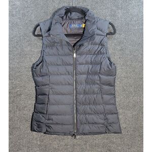 Polo Ralph Lauren Womens Quilted Puffer Vest SP Black High Mock Collar